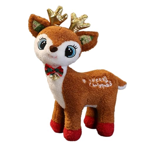 Generisch Weihnachtspuppe Spielzeug Kleine Rentierpuppe Kuschelpuppe (Brown, 35cm) von Generisch