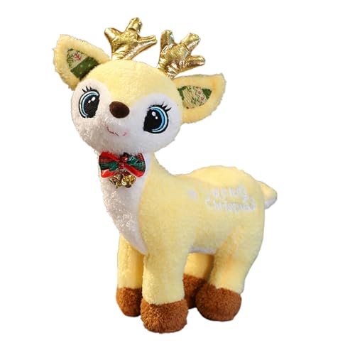Generisch Weihnachtspuppe Spielzeug Kleine Rentierpuppe Kuschelpuppe (Yellow, 35cm) von Generisch