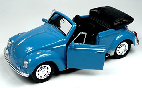 generisch Welly Modellauto kompatibel mit VW Käfer Cabrio Modellauto 11-12 cm Metall/Kunststoff blau von generisch