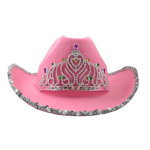 Generisch Westen Kostü Karneval Mottoparty Cowgirl Hut Damen Partybrille Accessoires Cowgirl Hut Cowboy Hut für Erwachsene Rodeo Reiter Wilder Damen Faschingskostüme Damen Faschingskostüm von Generisch