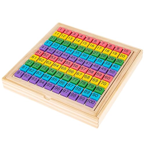 Generisch Wooden Hundred Board, Consecutive Numbers Learning Toy, Preschool Educational Counting Game, Fun Math Activity 8.86x8.86x1.18 Inches for Kids 3+ Years Old von Generisch