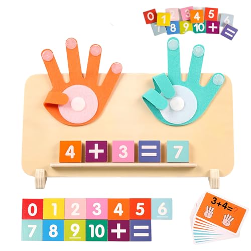 Generisch Wooden Montessori Math Toys for 3-6 Year Olds–Number Counting Blocks with Tracing Board,Educational Finger Arithmetic Set for Toddlers Preschool Learning Toy Gift for Boys & Girls (Style-A) von Generisch