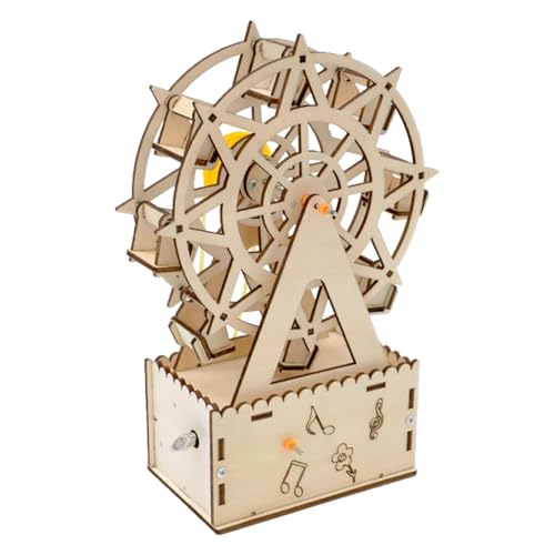 Generisch Wooden Music Box, Creative Ferris Wheel, Music Craft Kit, Rotation Sturdy Enhances Creativity Easy to Use Family-Friendly Adds Fun Versatile for Adults, 4.33x2.56x7.87 Inches von Generisch