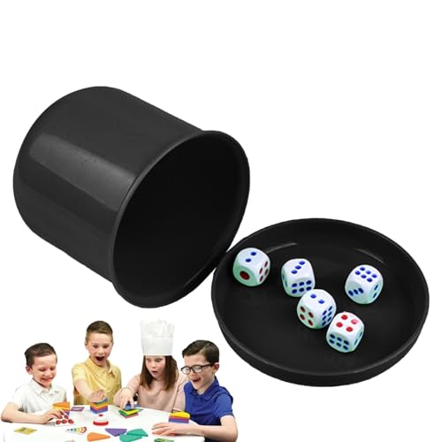 Generisch Würfel-Shaker-Becher-Set, Würfelbecher-Set für Erwachsene,Würfelspielset | Familien-Würfelbecher-Set, Würfel-Shaker-Becher mit 5 Würfeln, Würfel-Shaker für Bar-, Familien-Würfelspiele von Generisch