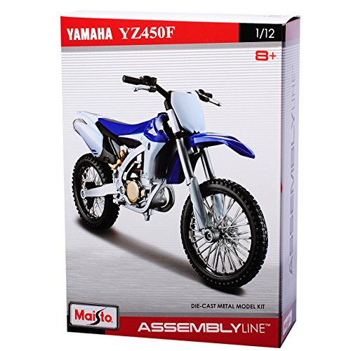 Generisch Yamah. YZ-450F Enduro Blau Bausatz Kit 1/12 Modell Motorrad Modell Auto von Generisch