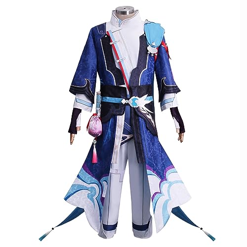 Generisch Yanqing Cosplay Kostüm Spiel Herren Outfits Halloween Party Uniform Komplettes Set,XL-Blue von Generisch