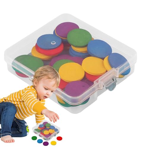 Generisch Zählen Sie Chips für Kinder, Farbzähl -Chips | 50 Stück runde Mathematikzähler,Schulunterricht, Hirnentwicklung Spielzeug für Geburtstagsurlaub von Generisch