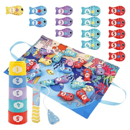 Generisch Zählen Sortieren Kinderspielzeug | Stoff Farberkennung Spiel Zählen Lernen | Kognitives Entwicklungsspiel Angelspiel | Für 0-36 Monate Mädchen Klassifizierung von Generisch