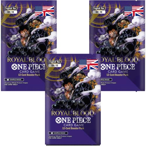 Generisch für One Piece Card Game OP-10 Royal Blood Booster mit 12 Karten pro Pack ENGLISCH Version Sammelkarten 3 x Boosterpack von Generisch