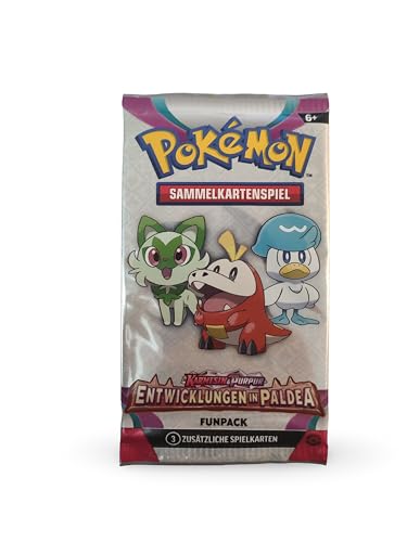 Generisch für Pokemon Karmesin & Purpur Entwicklungen in Paldea Booster Pack Funpack - Sammelkarten - DEUTSCH 3 Karten je Packung NEU & OVP (Entwicklungen in Paldea) von Generisch