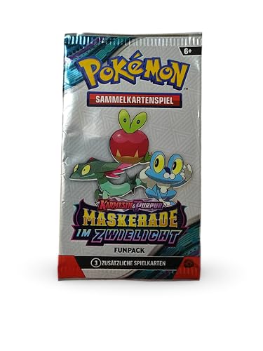 Generisch für Pokemon Karmesin & Purpur Maskerade im Zwielicht Booster Pack Funpack - Sammelkarten - DEUTSCH 3 Karten je Packung NEU & OVP (Maskerade) von Generisch