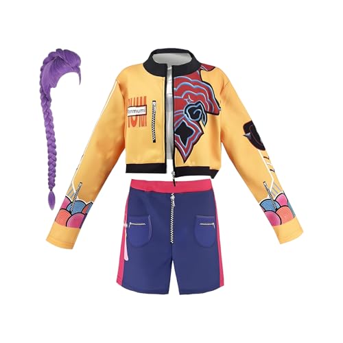 Generisch kp-op Damen Hunters Kostüm & Perücke Für Mädchen, Anime Hunters Outfits Für 3-12 Years, Uniform Komplettes Set Halloween Party Anzug von Generisch