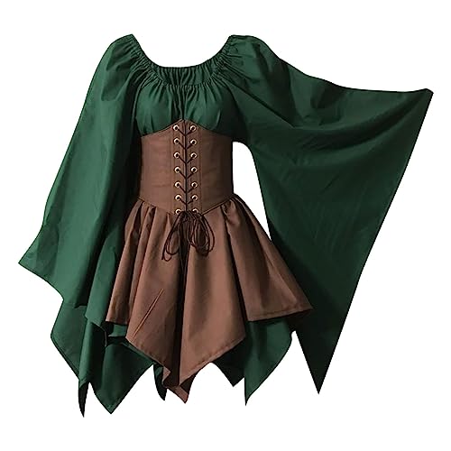 Generisch renaissance kleid mit korsett,black week angebote 2024 ab wann Long Sleeve kleid mittelalter damen Gothic gothic kleidung damen Party fasching kostüm damen abendkleider lang karneval von Generisch