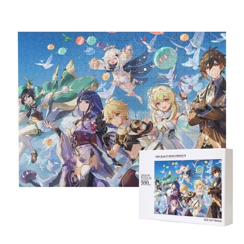Genshin Impact Graphic Großes Holzpuzzle für Erwachsene, Pappelmaterial 300丨500丨1000 Teile Puzzle von Generisch