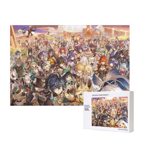 Genshin Impact Graphic Großes Holzpuzzle für Erwachsene, Pappelmaterial 300丨500丨1000 Teile Puzzle von Generisch