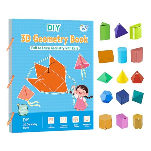 Geometrie-Lernbuch für Kinder, Zugschnur, Geometrie-Lernbuch für Kinder, Schüler, Mathematik, Lernwerkzeug, logisches Denkspiel für Zuhause, Klassenzimmer, Kindergarten, Roadtrip von Generisch