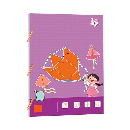 Geometrie-Lernbuch mit Zugband, interaktives Modellset zur dreidimensionalen Formbildung, anschauliche Einführung in Volumen und Flächeninhalt, Für Kinder und Schüler (9 Geometric Bodies) von Generisch