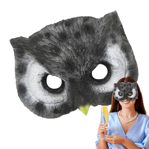 Gesichtsabdeckung Halloween - Halloween Face Cover | Masquerade Vogelmaske, Horror Festival Kostüm, Beängstigende Kleiderausrüstung, PU Holiday Owl Masque, Tiermuster Cosplay -Requisiten Für Halloween von Generisch