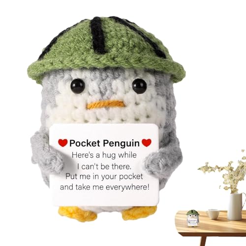 Gestrickte Weihnachtspenguin -Puppe | Weihnachtshäkeltiere Puppe | Häkeln positiver Pinguin mit für Kinder, Kinder, Frauen, Familie, Freunde von Generisch