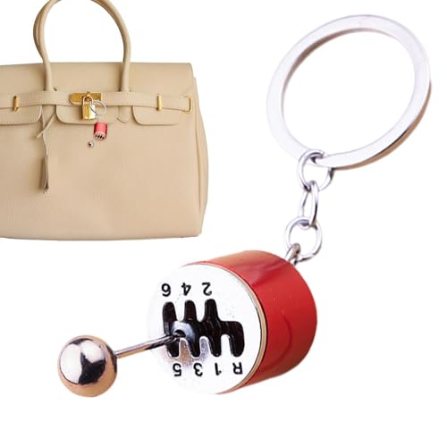 Getriebeschlüsselkaint, Auto Shifter Gear Keychains - Automatische Getriebeschlüsselkette - Creative 6 -Speed ​​-Getriebe -Hebelschlüsselung, Key FOB -Schlüsselschainszubehör von Generisch