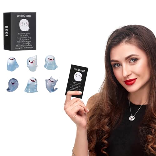 Ghost Night Light Ghost Blind Box, Mystery Glow in The Dark Ghost Blind Box, Glow in the Dark Mini Ghost Figuren mit Box, Cute Mini Ghost Series Mystery Box, Zufällige Stil Figur (Dark Purple) von Generisch