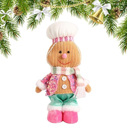 Gingerbread Man Plüschfigur | Weihnachts Plüschtier Lebkuchenmännchen - Kuschelweiche Puppe Saisonale Deko Für Kinder Mädchen Jugendliche Kleinkinder Freunde von Generisch