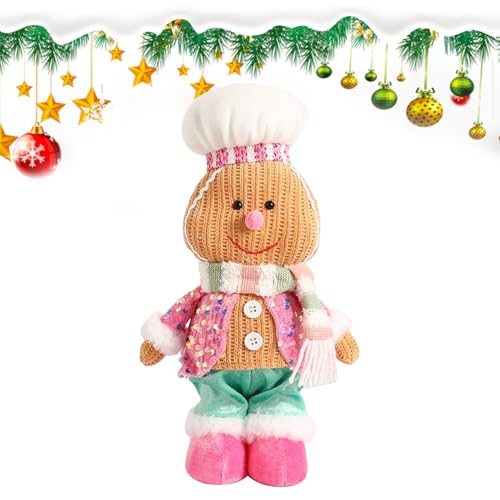 Gingerbread Man Plüschtier - Weihnachts Gingerbread Man Plüsch | Kuschelweiche Puppe Saisonale Deko Für Kinder Mädchen Jugendliche Kleinkinder Freunde von Generisch