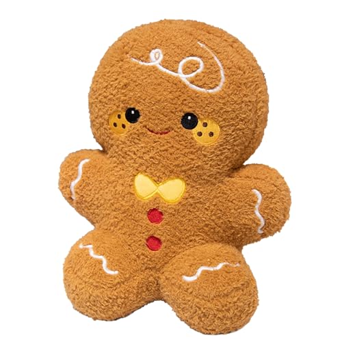 Gingerbread Man Pluschtier | Plüsch Lebkuchenmann Spielzeug - Kuscheliger Umarmungs Spielzeug Puppe Für Kinder Erwachsene Sofa Bett Auto von Generisch