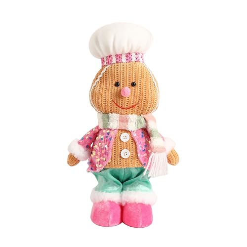 Gingerbread Man Stofftier, Weihnachts Plüschtier Lebkuchenmännchen, Kuschelig Weiches Stofftier Deko Geschenk Für Kinder Mädchen Familie von Generisch