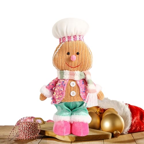 Gingerbread Man Stofftier - Weihnachts Plüschtier Lebkuchenmännchen - Kuschelweiche Puppe Saisonale Deko Für Kinder Mädchen Jugendliche Kleinkinder Freunde von Generisch