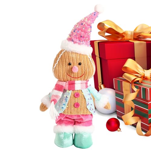 Gingerbread Man Stofftier | Weihnachtsschmuck Plüsch,Kuscheliges Festtagsgeschenk Für Kinder Mädchen Familie von Generisch