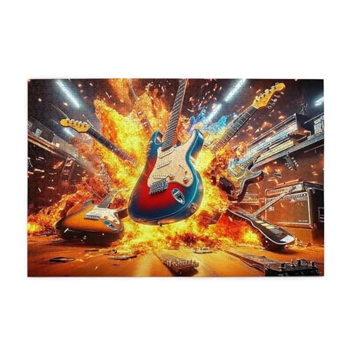 Gitarre Explosion 1000 Teile Puzzle für Erwachsene Holzpuzzles für Erwachsene Geschenke Wohnkultur Gitarre Explosion 1000 Teile Puzzle für Erwachsene Holzpuzzles für Erwachsene Geschenke Wohnkultur von Generisch
