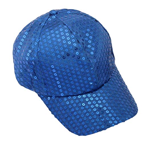 Glitzer Baseball Hut Cap Karneval Kostüm Unisex Disco Outfit Pailletten Accessoire Themenparty Lustige Kopfbedeckung Lustiger Vater von Generisch