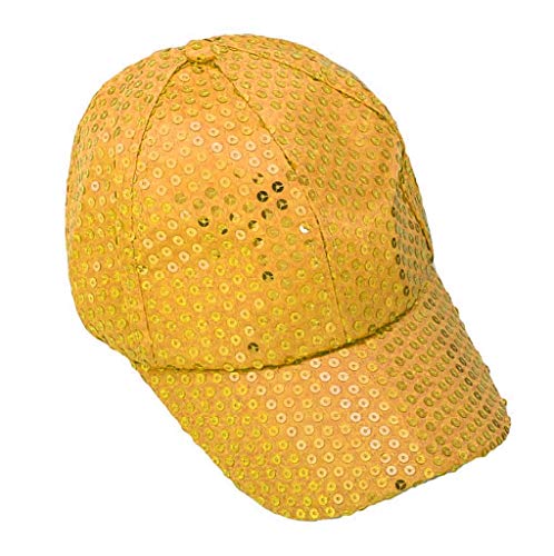 Glitzer Baseball Hut Cap Karneval Kostüm Unisex Disco Outfit Pailletten Accessoire Themenparty Lustige Kopfbedeckung Lustiger Vater von Generisch