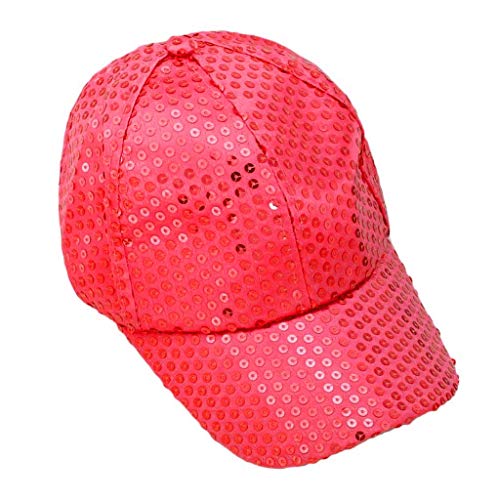 Glitzer Baseball Hut Cap Karneval Kostüm Unisex Disco Outfit Pailletten Accessoire Themenparty Lustige Kopfbedeckung Lustiger Vater von Generisch