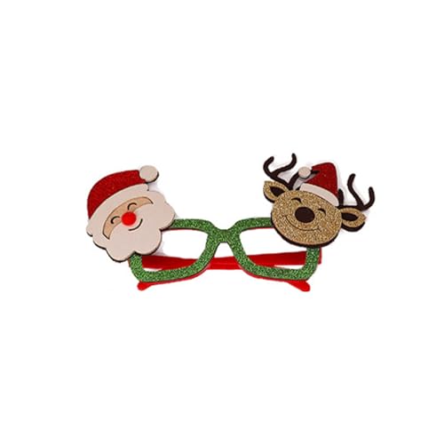 Glitzernde Party-Brille, Weihnachtsdekoration, Kostüm, Brille, Partybrillenrahmen für Urlaubsgeschenke (Weihnachtsmann und Rentier) von Generisch