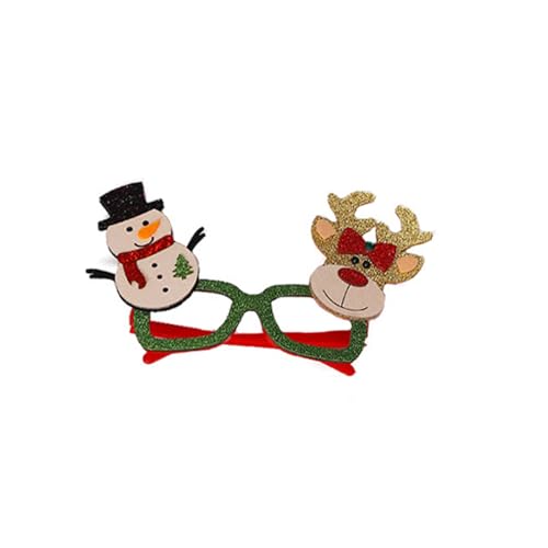 Glitzernde Party-Brille, Weihnachtsdekoration, Kostüm, Brille, Partybrillenrahmen für den Urlaub (Schneemann und Rentier) von Generisch