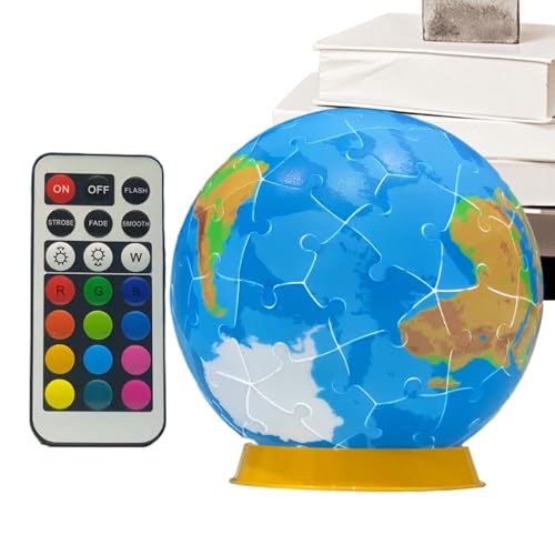 Globe Model 3D -Rätsel, 3D Jigsaw Global Modell | Adult Craft Globe Puzzle Kits mit LED -Licht - Nachtlicht- und Bildungsmerkmal, einstellbare Modi für Zuhause, Schule, Innenräume Globe Model 3D -Rätsel, 3D Jigsaw Global Modell | Adult Craft Globe Puzzle Kits mit LED -Licht - Nachtlicht- und Bildungsmerkmal, einstellbare Modi für Zuhause, Schule, Innenräume von Generisch