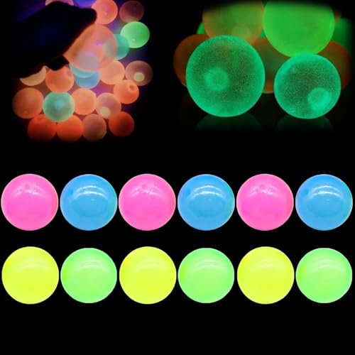 Glorbs Balls,Ceiling Balls,Dream Balls,Bounce Back to You,Glow in The Dark Sticky Balls That Stick to The Ceiling,Fluorescent Sticky Wall Ball,Stress Balls for Kids & Adults,Stuff for Teens (12Pcs) von Generisch