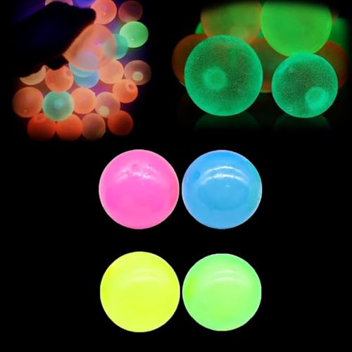 Glorbs Balls,Ceiling Balls,Dream Balls,Bounce Back to You,Glow in The Dark Sticky Balls That Stick to The Ceiling,Fluorescent Sticky Wall Ball,Stress Balls for Kids & Adults,Stuff for Teens (4Pcs) von Generisch