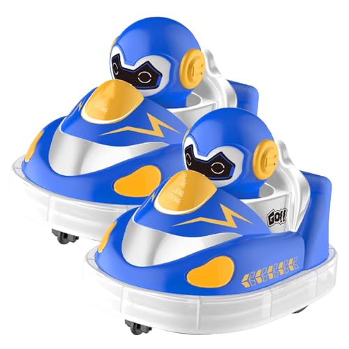 Glow Crashers RC Bumper Cars, Rechargeable Bumper Cars, with LED Lights and Music (Blue*2pcs) von Generisch