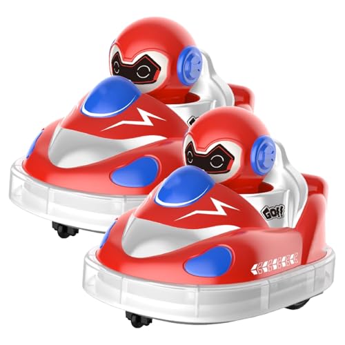 Glow Crashers RC Bumper Cars, Rechargeable Bumper Cars, with LED Lights and Music (Red*2pcs) von Generisch