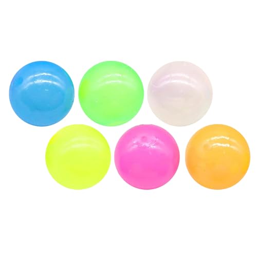 Glows In The Dark Sticky Balls,Sticky Bouncy Balls , Glow In The Dark That Stick to Ceiling, Stress Fidget Toys, Stress for Kids and Adults (6Pcs) von Generisch