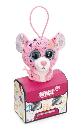 Glubschis Schultüte Kuscheltier Anhänger 9 cm, Einhorn Milky-Fee, Drache McDamon, Parko, Eule Rosina, Twila als Back to School Geschenk, Schlüsselanhänger mit großen Glitzeraugen (Miss Mausie) von Generisch
