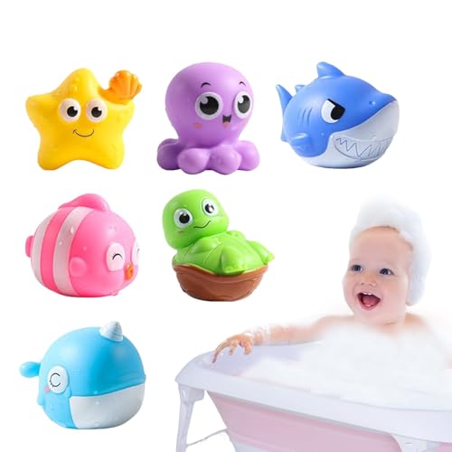 Glühbadspielzeug, Wasser aktiviertes Badspielzeug, Sea Animal Badewanne Spielzeug Wasserspiele, 6X Vorschule Lernen interaktive Babyparty -Spiele für Kleinkindjungen Mädchen Glühbadspielzeug, Wasser aktiviertes Badspielzeug, Sea Animal Badewanne Spielzeug Wasserspiele, 6X Vorschule Lernen interaktive Babyparty -Spiele für Kleinkindjungen Mädchen von Generisch