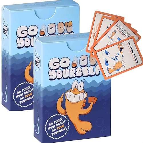 Go F Yourself Kartenspiel, das Go Fish Spiel für Erwachsene, das Sie Schon Immer wollten. Klassisches, interaktives Familien- und Lernspiel, tolle Geschenkidee für 2–8 Spieler (2 STÜCK) von Generisch