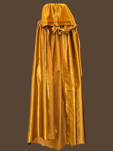 Goldener Umhang mit Einer Kapuze aus goldenem Satin. Eyes Wide Shut Umhang und Halloween Umhang handgefertigt. von Generisch