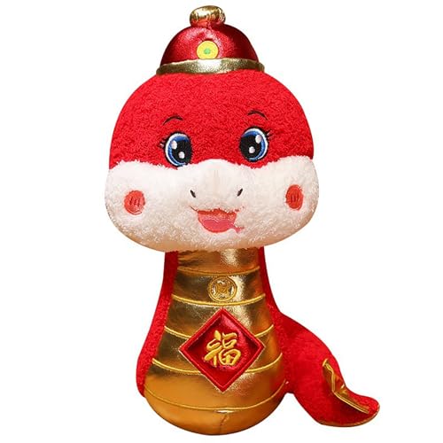 Goldenes Spielzeug Tierkreisjahr des Maskottchens Trendy Chinesisches Neujahr Puppenkleidung (Red, 26cm) von Generisch