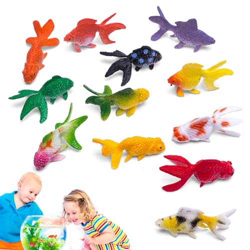 Goldfischmodell - 12 Stücke Glatte Textur Fischspielzeug | Lebendige Farben Schwimmbad Spielzeug | Realistisches Design Goldfische für die frühe Bildung, Spielen | Kleine Spielzeugfisch Goldfischmodell - 12 Stücke Glatte Textur Fischspielzeug | Lebendige Farben Schwimmbad Spielzeug | Realistisches Design Goldfische für die frühe Bildung, Spielen | Kleine Spielzeugfisch von Generisch