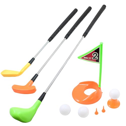 Golf Kinder Spielset 3 Schläger aus Metall 3 Bälle Loch mit Flagge 2 Tee 1 Tee Shot Spiel Golf Spiele Kinder Innen Außen Gartenspiele für Kinder Golf Outdoor-Spiele Set Mini Golf Golf Kinder Spielset 3 Schläger aus Metall 3 Bälle Loch mit Flagge 2 Tee 1 Tee Shot Spiel Golf Spiele Kinder Innen Außen Gartenspiele für Kinder Golf Outdoor-Spiele Set Mini Golf von Generisch